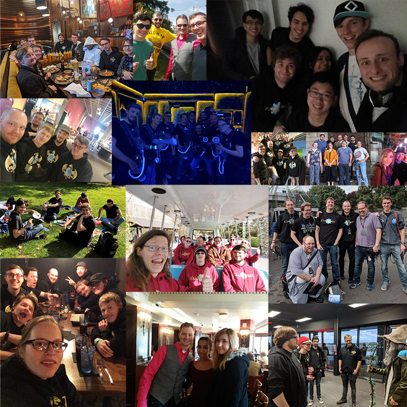 A collage of our meetups in person